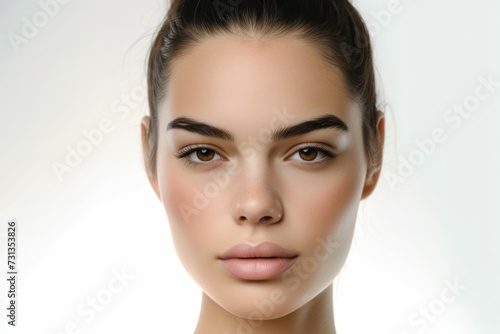 Skin care. Woman with beauty face and healthy facial skin portrait. 
