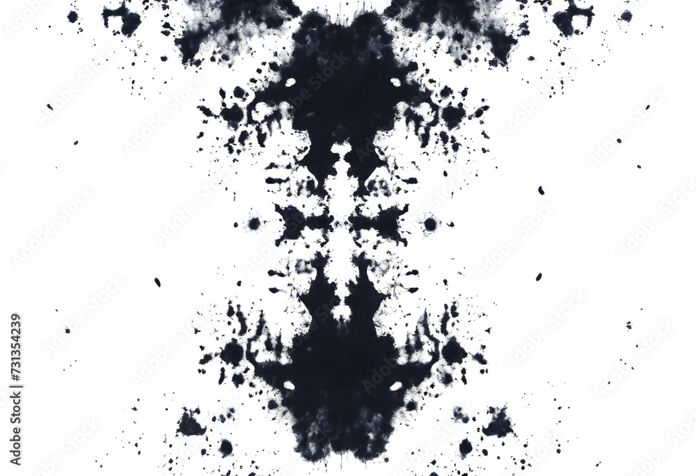 Photo Rorschach inkblot test isolated on white background