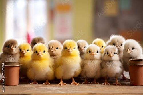 Easter chicks embracing spring: playful learning moments with an easter teacher