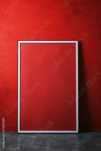 blank frame in Red backdrop with Red wall