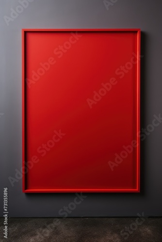 blank frame in Red backdrop with Red wall