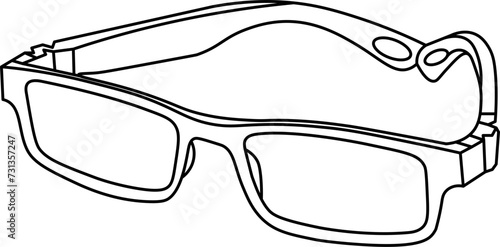 Reading Glasses Outline Illustration Vector