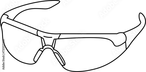 Sport Glasses Outline Illustration Vector
