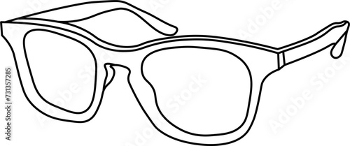 Eyeglasses Outline Illustration Vector