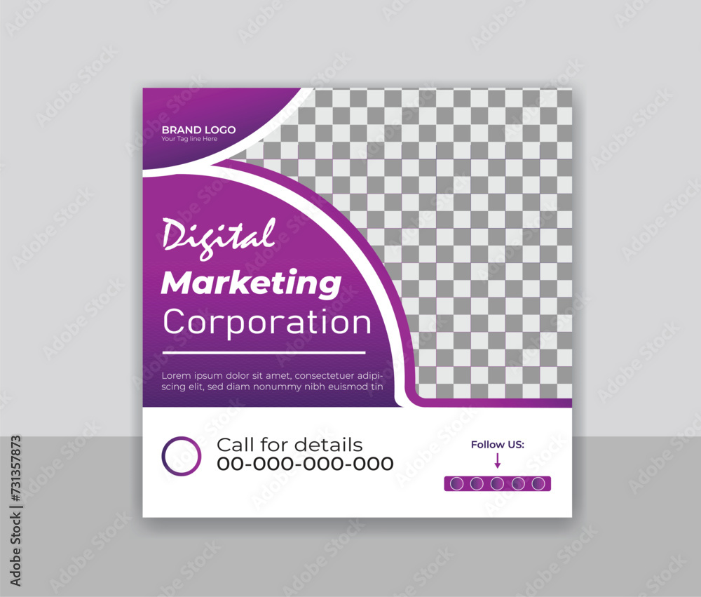 Naklejka premium Vector digital marketing social media and Instagram post template design