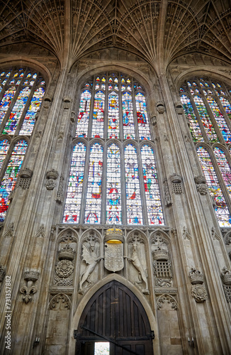 The side gate of King s college chapel. University of Cambridge. United Kingdom