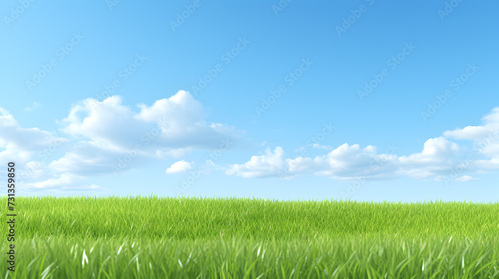 green field and blue sky,,
green grass and blue sky