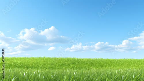 green field and blue sky,, green grass and blue sky