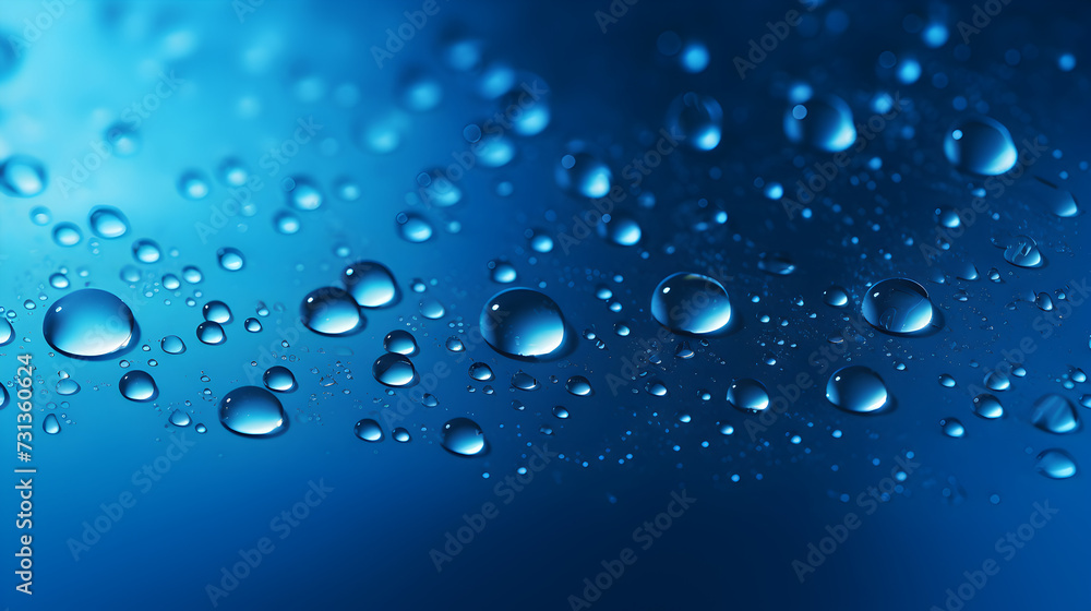 water drops on blue background..
drops of water 3d background