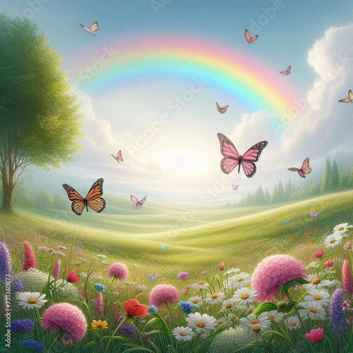 butterflies and flowers