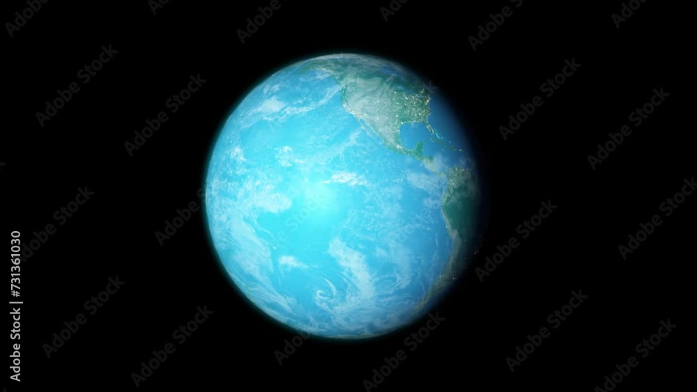 Realistic Planet Earth Rotation from day into the night. Light side of the Earth globe turn to dark. Spinning Planet Earth in Space. Animation of Earth seen from space. Realistic Planet Earth Rotation from day into the night. Light side of the Earth globe turn to dark. Spinning Planet Earth in Space. Animation of Earth seen from space.