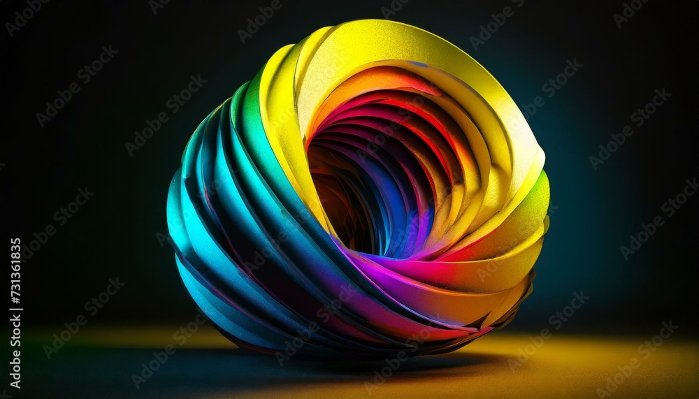 abstract colorful 3d shape, cinema 4d, ambient occlusion, render
