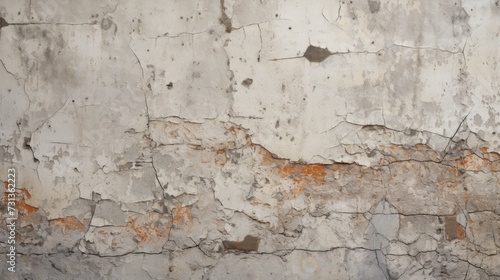 Background texture with grungy stone  cracked and peeling paint on an old wall.