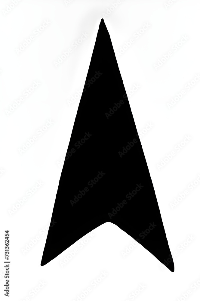 Black Triangle Arrow on a plain White Background Black Triangle Arrow on a plain White Background