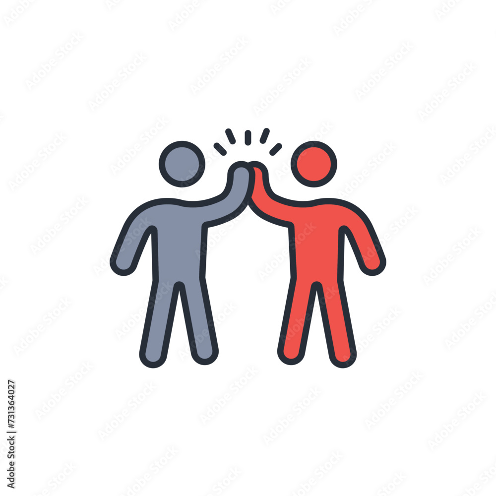 High Five icon. vector.Editable stroke.linear style sign for use web design,logo.Symbol illustration. High Five icon. vector.Editable stroke.linear style sign for use web design,logo.Symbol illustration.