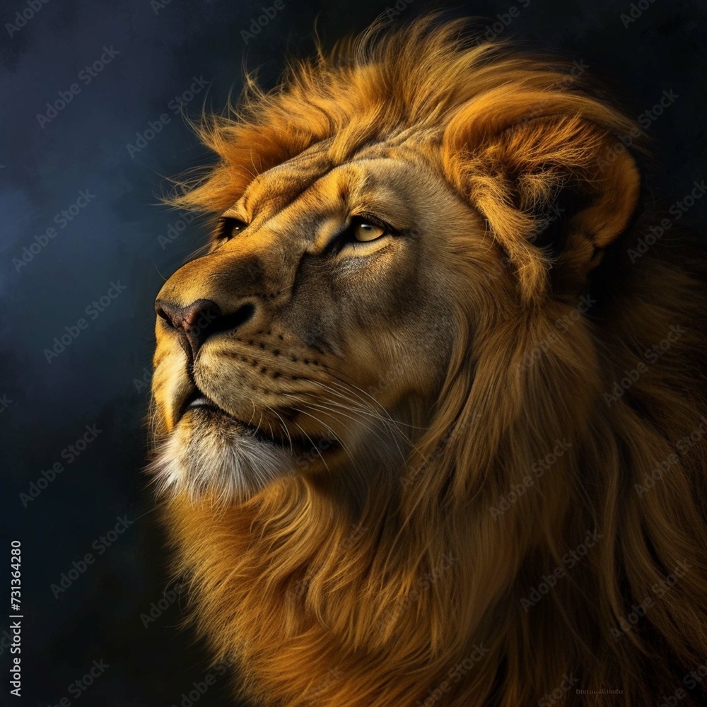 Naklejka premium A portrait of a lion