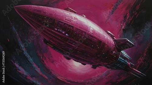 Fototapeta Naklejka Na Ścianę i Meble -  pink spaceship concept 
