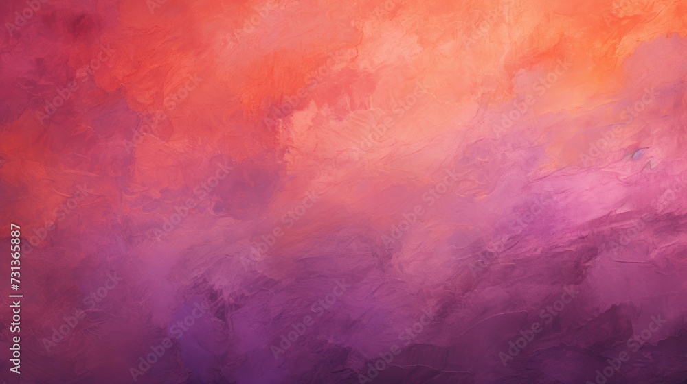 Abstract painting of purple and orange colors. Generative AI.