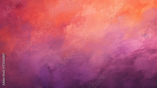 Abstract painting of purple and orange colors. Generative AI. photo