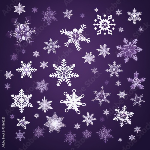 Purple christmas card with white snowflakes vector illustration