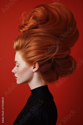 Hair volume, woman portrait
