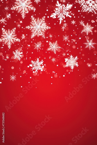 Red christmas card with white snowflakes vector illustration 
