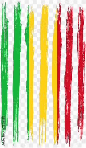 Mali flag with brush paint textured isolated on png or transparent background. vector illustration