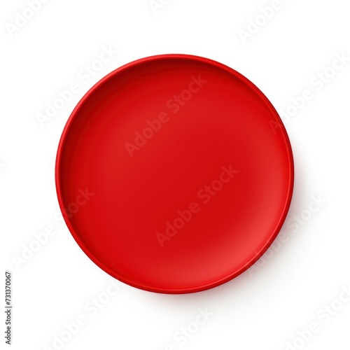 Red round circle isolated on white background