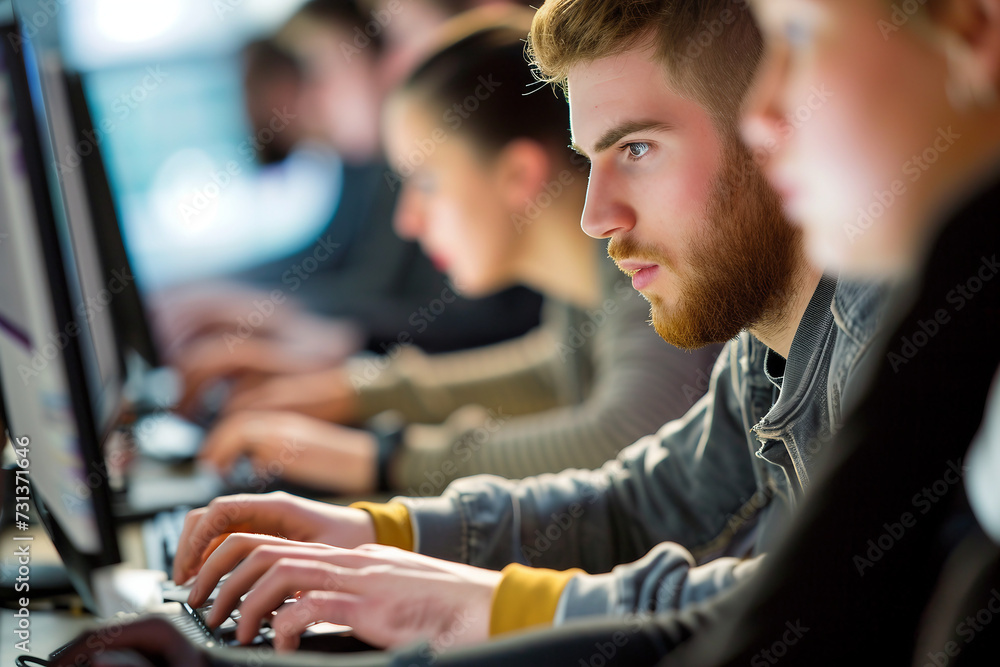Software Developer Programming Finding Solutions while Working on ...