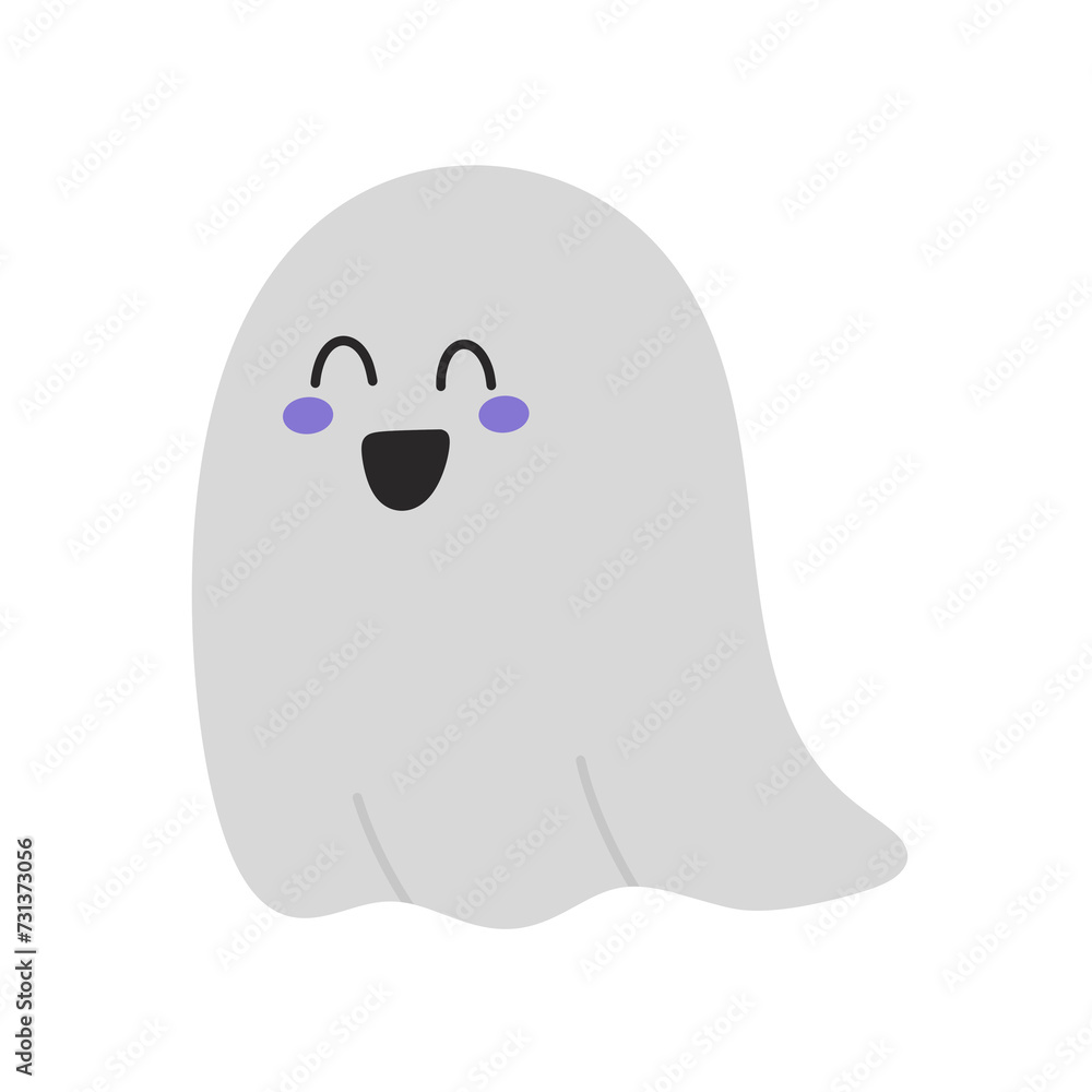 Cute ghost cartoon icon.