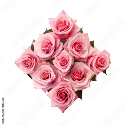 Rose triangle isolated on white background