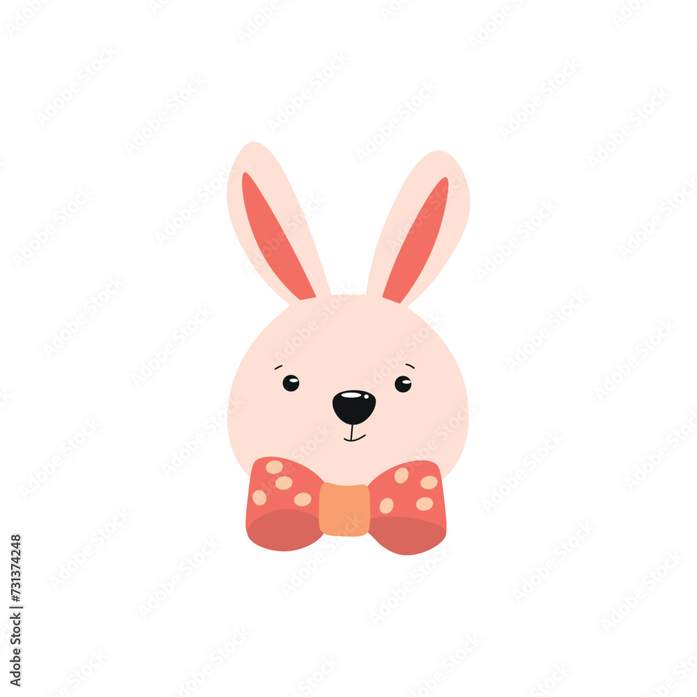 Fototapeta premium Cute Easter bunny on white background