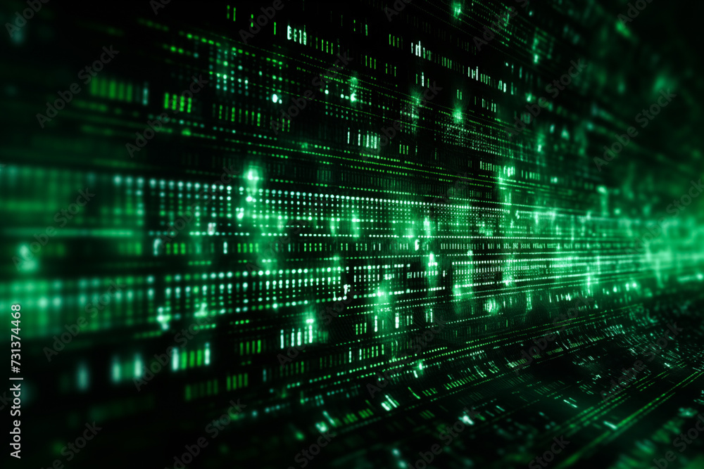 Dynamic Digital Data Stream - Abstract Green Computer Background Dynamic Digital Data Stream - Abstract Green Computer Background