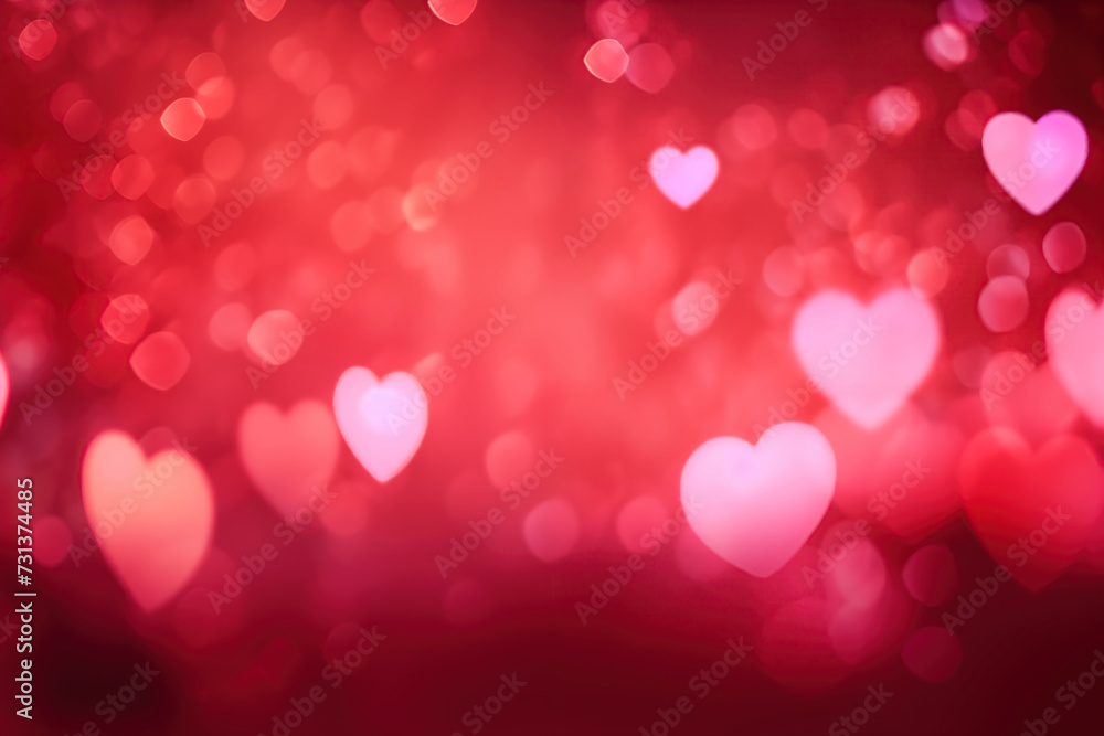 Valentine’s Day Heart-Shaped Bokeh Background