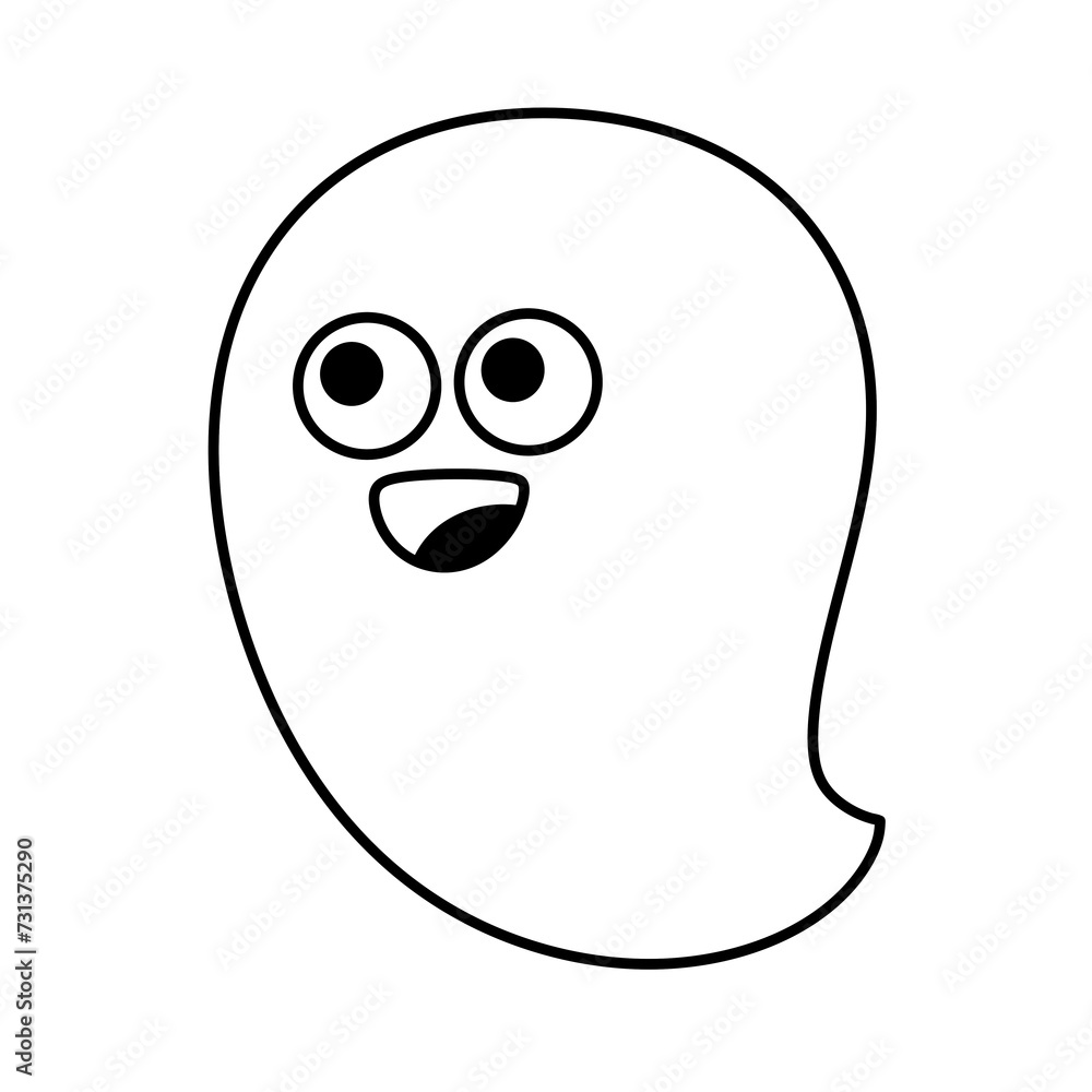 Cute ghost cartoon line icon. Cute ghost cartoon line icon.