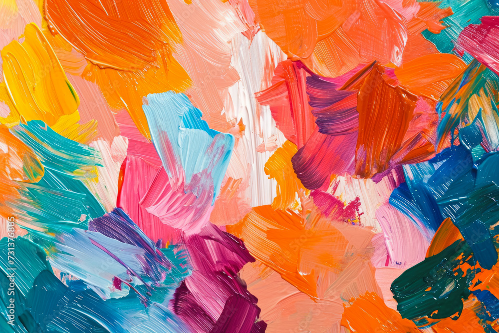 abstract background of colorful gouache, with a look of excitement and anticipation