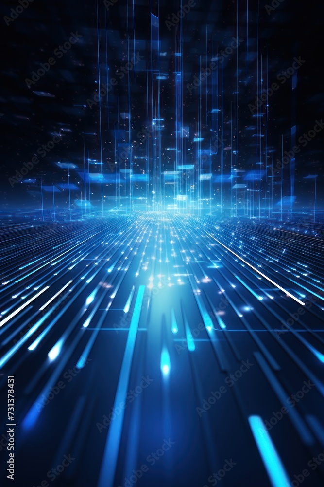 Sapphire Futuristic Data Stream Abstract Background