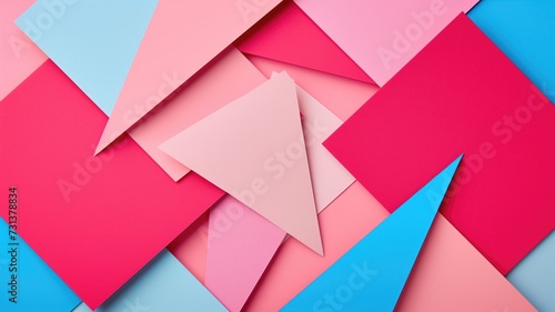 Overlapping geometric paper triangles in soft pastel hues