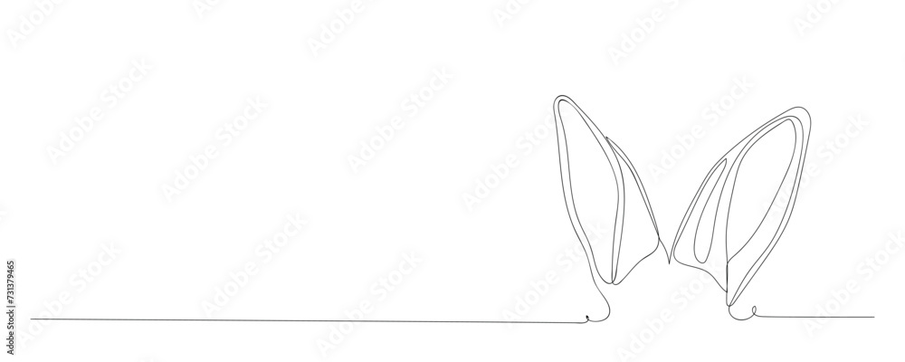 Drawn bunny ears on white background Drawn bunny ears on white background