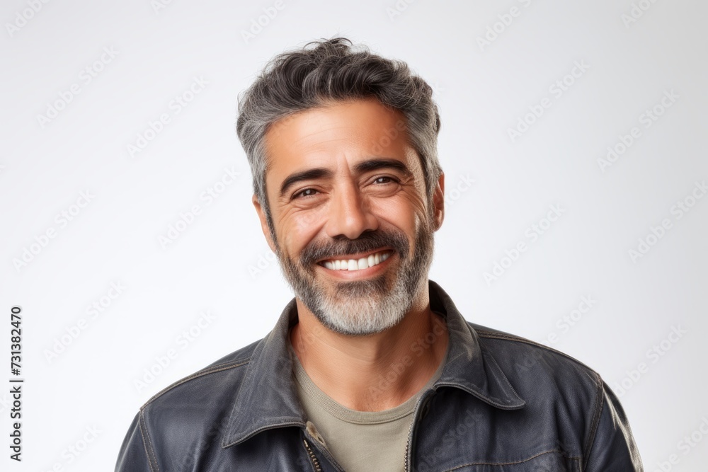 Portrait of a handsome middle-aged man smiling at the camera Portrait of a handsome middle-aged man smiling at the camera