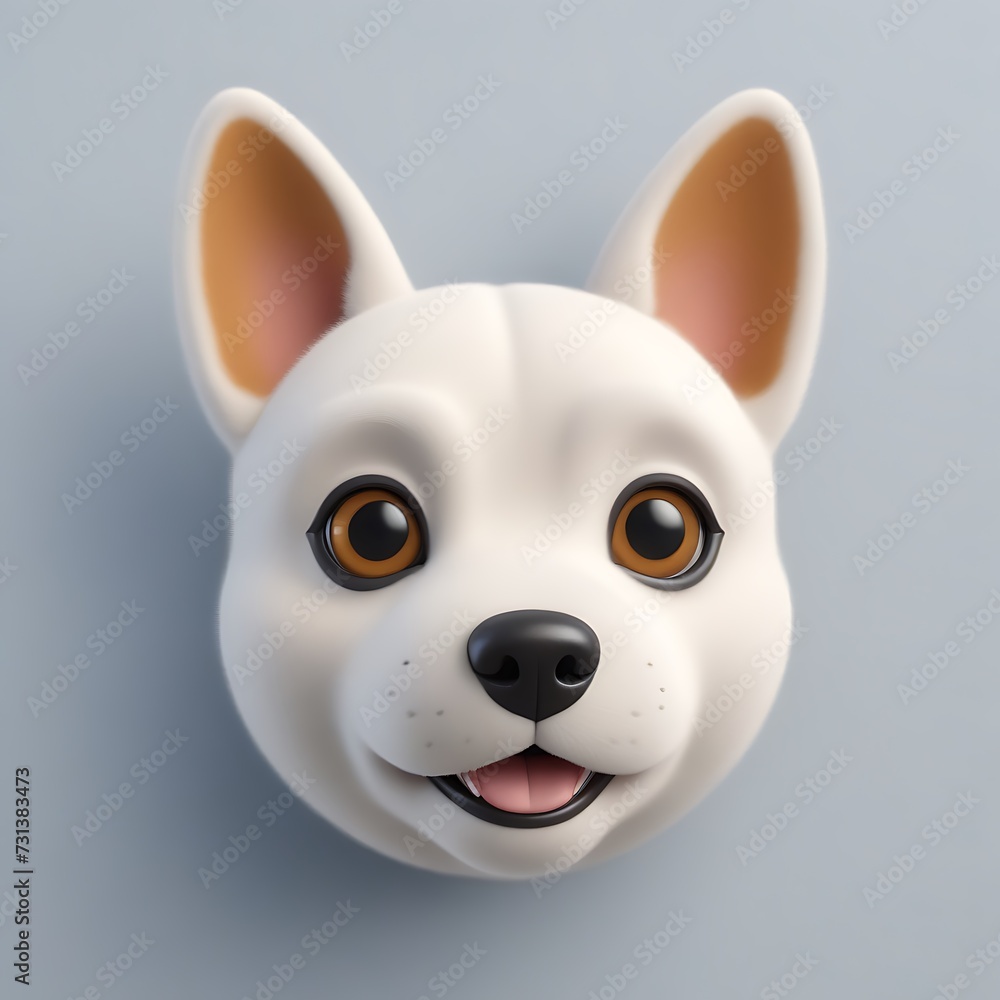 Dog 3D sticker vector Emoji icon illustration, funny little animals, dog on a white background