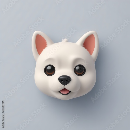 Dog 3D sticker vector Emoji icon illustration  funny little animals  dog on a white background