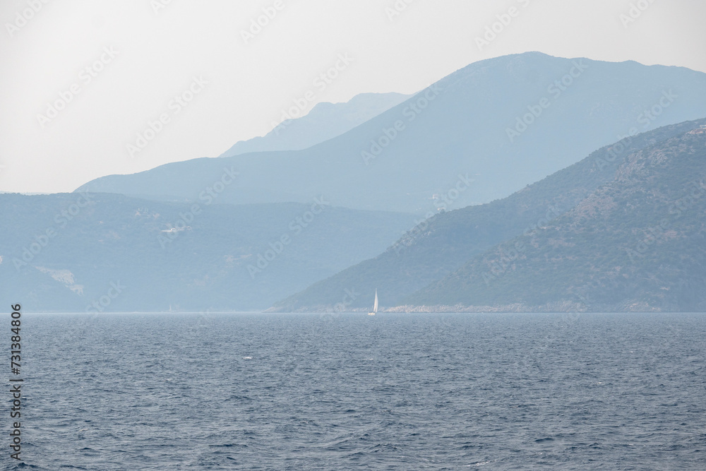 Panoramic view of coastline of Lefkada, Greece Panoramic view of coastline of Lefkada, Greece