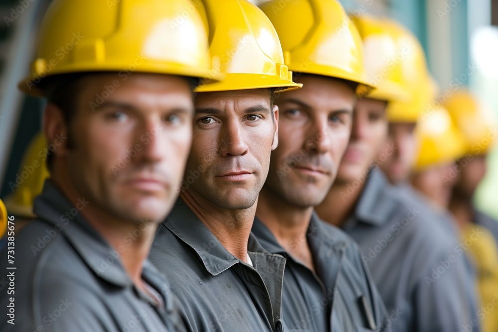 portrait of skilled workers in hardhats portrait of skilled workers in hardhats