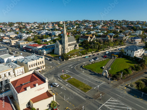 Aerial: Town of Oamaru, Otago, New Zealand