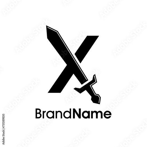 Simple, Modern and Bold Initial X Sword Logo.