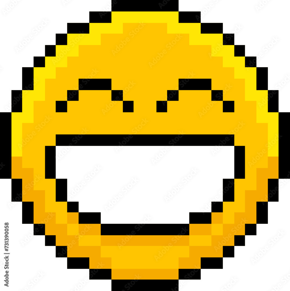 Pixel Happy Face Emoticon Pixel Happy Face Emoticon