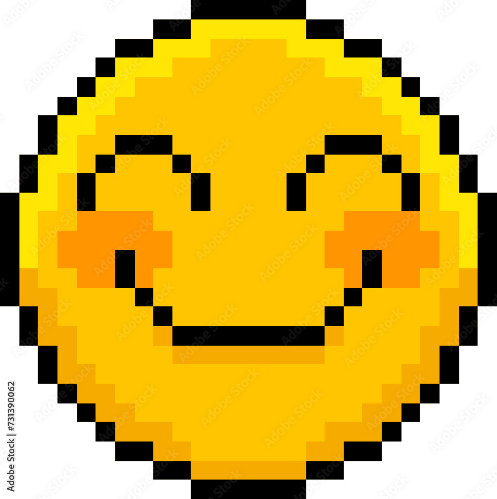 Pixel Happy Face Emoticon Pixel Happy Face Emoticon