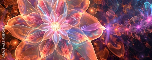 Philosophical Flower of Knowledge - Pastel Luminous Art Illustration Wallpaper