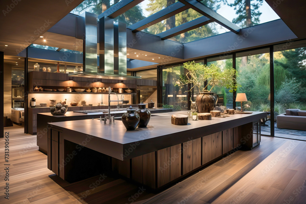 Beautiful kitchen in a big house